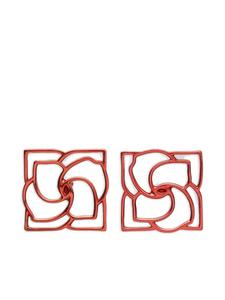 Серьги с квадратным логотипом Magda Butrym, красный