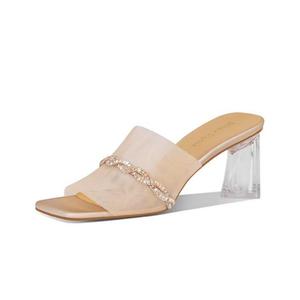 Женские сандалии-слайдеры со стразами, устойчивые к истиранию и скольжению JESSICA SOPHIA, White