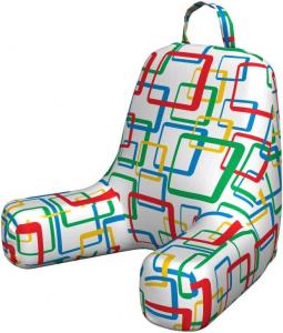 Наволочка для подушки для чтения в стиле ретро от Lunarable, с повторяющимся узором из разноцветных закругленных прямоугольников и винтажной геометрической иллюстрацией, мягкая, без наполнителя, размер S, разноцветная., Multicolor