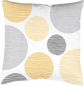 ИДЕИ ДЛЯ ДОМА Декоративная подушка "БОРДЕН", чехол на подушку с наполнителем, 1 шт HOME WOHNIDEEN 50х50 см, цвет gelb + bedruckt
