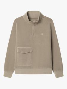 Детский флисовый кардиган с четвертью молнией и карманами карго Hackett London, Malt Beige