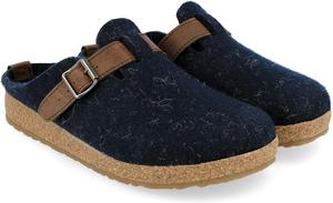 Войлочные сабо-мюли HAFLINGER GZB с пряжкой, унисекс, Captains Blue