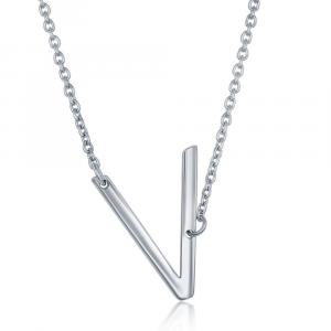 Серебряное ожерелье с боковыми инициалами Simona, V