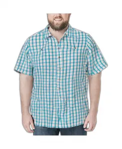 Большая и высокая немнущаяся короткая рубашка с принтом Kingsize, загар/бежевый