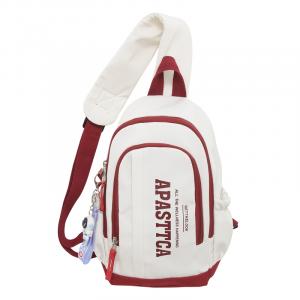 Нейлоновый рюкзак-слинг через плечо унисекс белый зеленый с белым красный с белым серый с черным Deli Bear, белый зеленый с подвеской