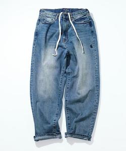 Джинсовые брюки свободного кроя с винтажной обработкой, модель 25AW