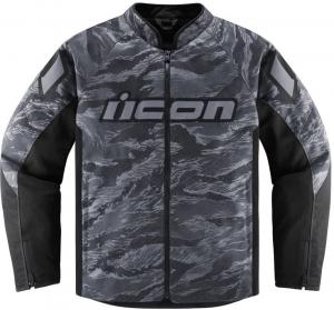 Перфорированная текстильная мотоциклетная куртка Icon hooligan tigersblood, Grey/Camouflage