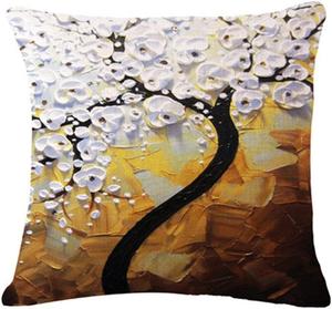 ZUIAI Декоративная наволочка винтажная цветочная из хлопка и льна