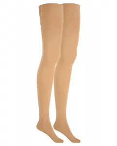 В упаковке 2 однотонных хлопковых детских колготок Punto Blanco, бежевый