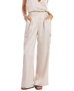 Женские атласные брюки-карго BISHOP + YOUNG на резинке Bishop + Young, Sand