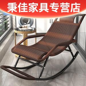 FANCYCHIC Кресло-качалка из ротанга для дома и балкона, цвет warm [double-layer brown] - natural charm