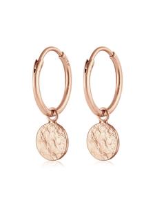 Elli Серьги-диски из серебра 925 пробы в оправе из розового золота