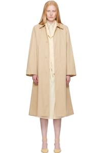 Компактное хлопковое твиловое пальто Lemaire, бежевый