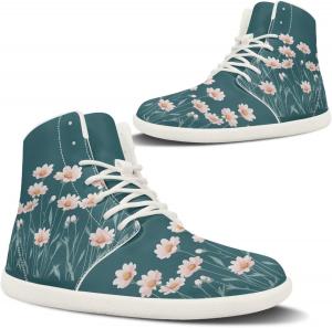 Pugasmiru Женские зимние походные ботинки с широким носком, теплые снежные ботинки, босоногие ботинки, противоскользящие ботильоны с белой подошвой