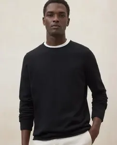 Мужской тонкий трикотажный свитер с круглым вырезом Ecoalf, черный