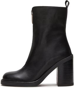 Женские закрытые ботильоны Maiyang с круглым носком, молнией спереди, массивным стойким каблуком, модные повседневные туфли для свиданий, размер 4-16 US, Black