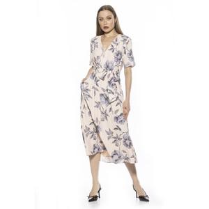 Женское платье миди Larisa с завышенной талией и поясом Alexia Admor, цвет blue floral