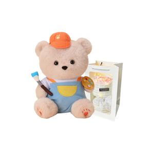 Милый дизайн пижамы с медведем-художником в пасторальном стиле плюшевая кукла слон 25 см высота PUDOWRABBIT