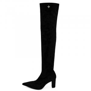 SMFK Сапоги выше колена 8 см женские Wilderness черные