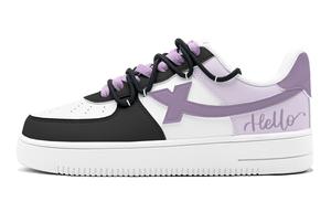 XTEP Кроссовки Air Force One с низким верхом, противоскользящие, износостойкие, женские, цвет черный, фиолетовый