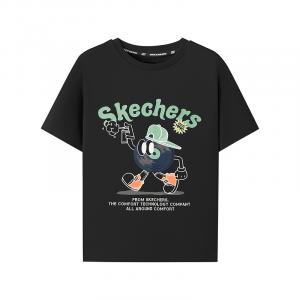 Футболка для детей с круглым вырезом Moderate Skechers, carbon черный/0018