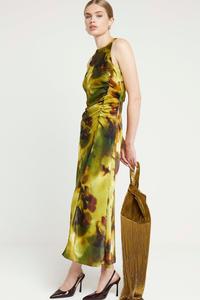 Платье миди со сборками по бокам River Island, зеленый