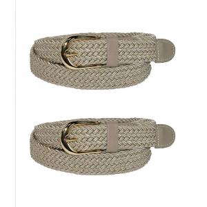 Женский эластичный плетеный эластичный ремень Ctm (2 шт.) CTM, бежевый