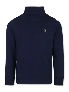 Топ с вышитым логотипом POLO RALPH LAUREN KIDS, синий