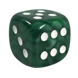 d6 18 мм мраморно-зеленый с белым (12), Game Dice - Marble (Role 4 Initiative)
