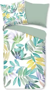 Пододеяльник Good Morning 200x200 + 2* 80x80 см - пальмовые листья Muller Textil