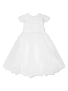 Многослойное платье макси с цветочным кружевом Sarah Louise, белый