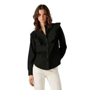 Рубашка с длинным рукавом Pepe Jeans Katia Studs, черный