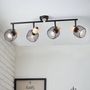 Потолочный светильник Brilliant Giada, железо / сосна - черный - количество языков пламени: 4