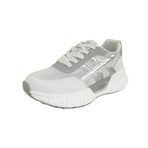 Низкие массивные кроссовки женские POOQ, серебро