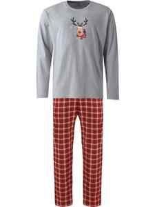 Erwin Müller Пижама из трикотажа, серо-меланжевого цвета