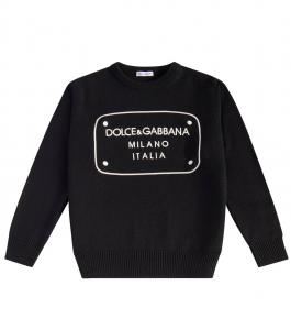 Шерстяной свитер Dolce&Gabbana Kids, черный