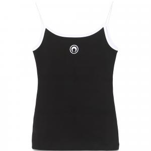 Топ с контрастной отделкой и логотипом Moon Marine Serre, черный