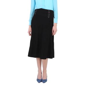 Юбка Moschino женская черная с кожаными деталями плиссированная