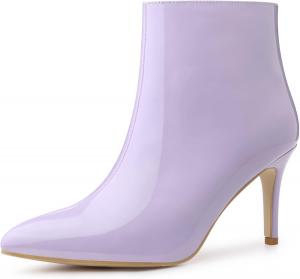 Женские ботильоны Allegra K с заостренным носком и каблуком-стилетто, Light Purple