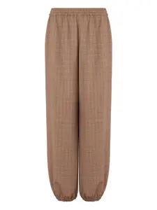 Клетчатые брюки с эластичным поясом Moschino, коричневый