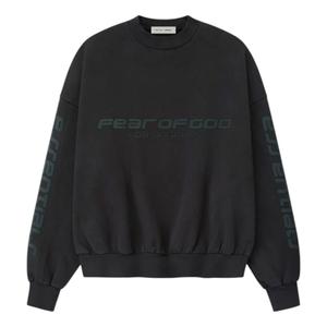 Укороченная толстовка из плотного флиса Fear of God Essentials Los Angeles, цвет «Винтажный черный»