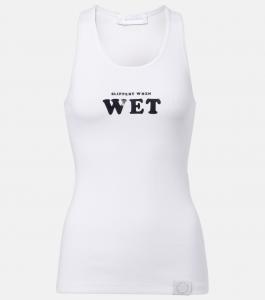 Расписной топ из хлопковой смеси Stella McCartney, Pure White