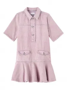 Джинсовое платье мини Ganni, розовый