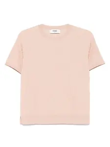 Махровая футболка с жаккардовым логотипом FF FENDI, розовый