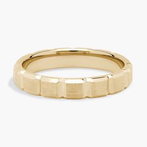 Прямоугольное обручальное кольцо из 18-каратного желтого золота (4 мм) Blue Nile