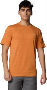 Мужская футболка Columbia Kwick Hike Back Graphic с коротким рукавом, Tuscan Heather/Planet Watch