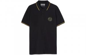 Поло с логотипом VERSACE JEANS COUTURE, черный