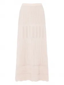 Юбка миди в рубчик с фестонами ERES, розовый