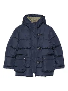Пуховик с капюшоном и застежкой тогл Fay Kids, синий