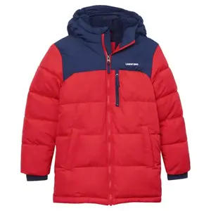 Мальчиковая утеплённая куртка с капюшоном на подкладке из шерпы, водоотталкивающая, для возраста 2-20 лет Lands' End, цвет red medieval blue